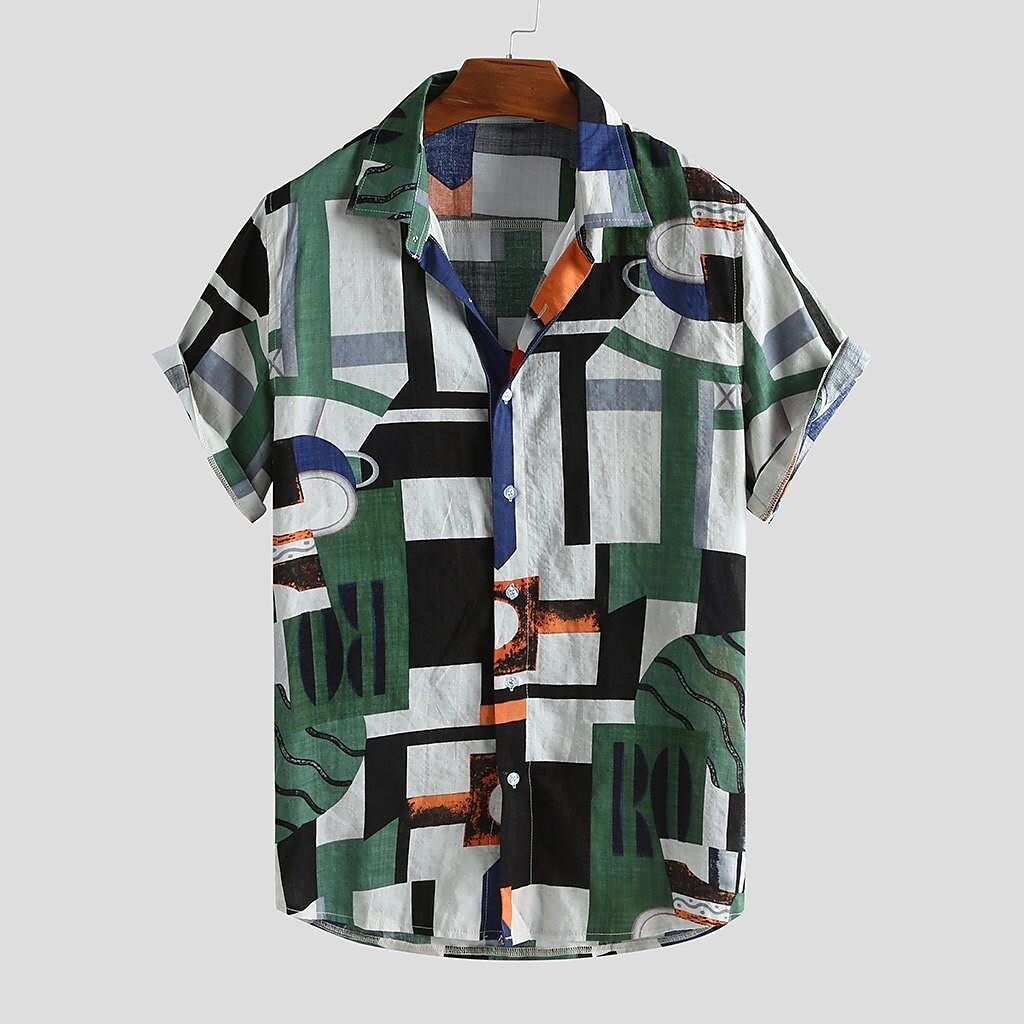 Men's Short Sleeve Printed Casual Shirt-poisonstreetwear.com