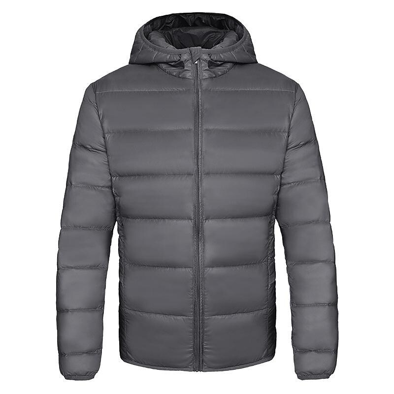 Men's Solid Color Hooded Lightweight Puffer Jacket-poisonstreetwear.com