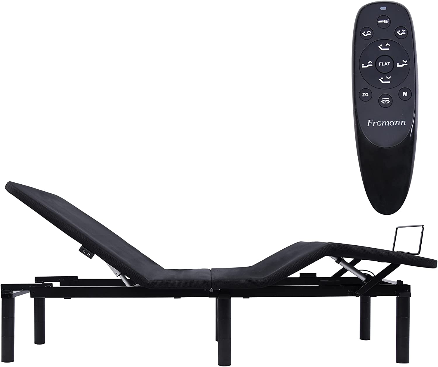 Adjustable Bed Frame Base, USB Ports, Under Bed Led Lighting, Wireless Remote, Zero Gravity, No Tools Easy Assembly - Fromann