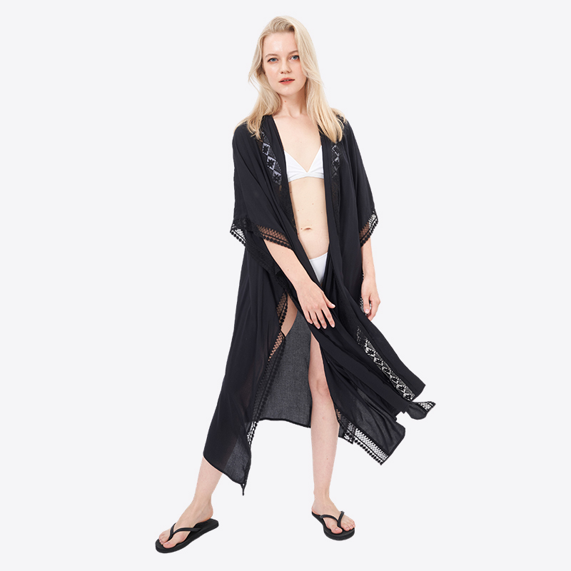 ALLBEST Design High Split Swimsuit Cover Ups Viscose Kimonos