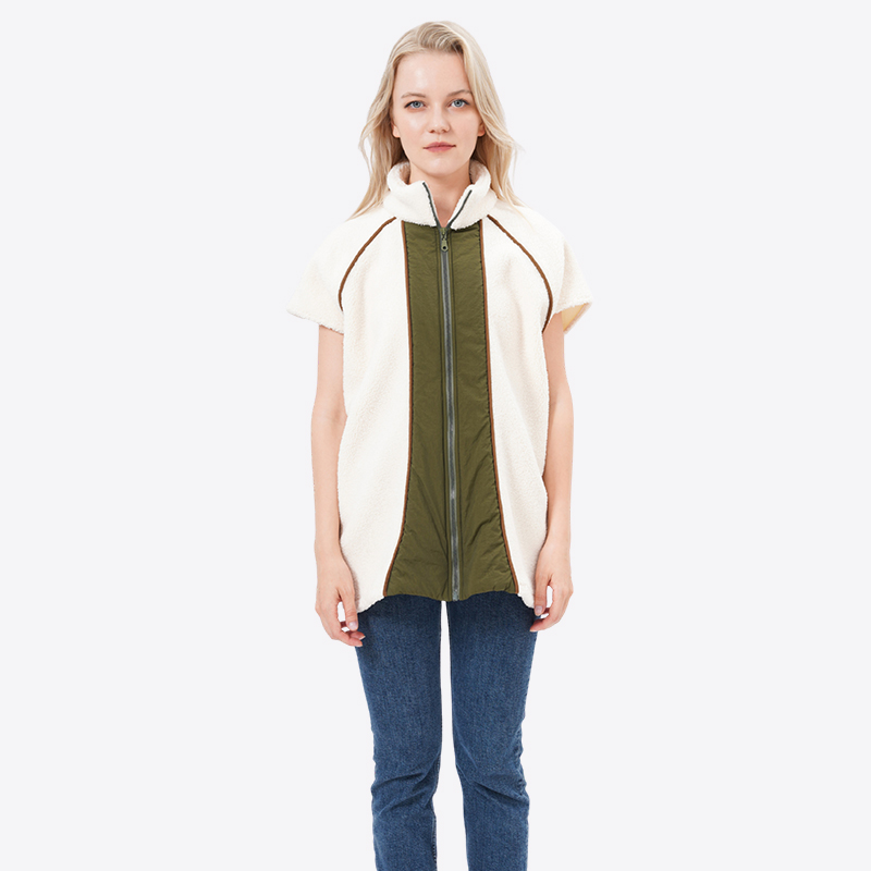 ALLBEST Design Full-Zip Contrast Fleece Vest