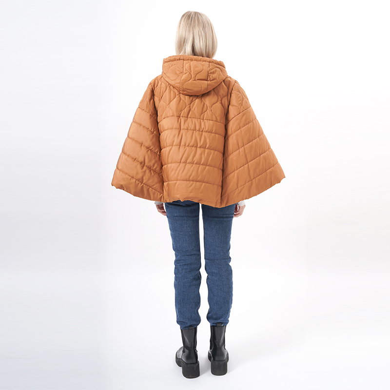 Hooded Quilted Jacket Padded Poncho Cape for Sale ALLBEST Design