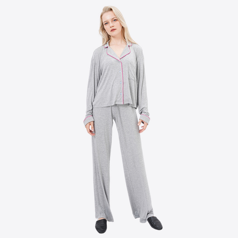ALLBEST Design Two Pieces Long Sleeves Modal Pajama Sets with Pants