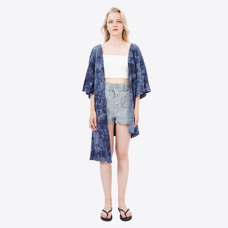 ALLBEST Design Asymmetrical Designed Open Front Cotton Kimonos