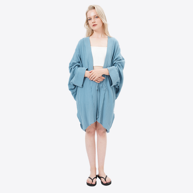 ALLBEST Design Cotton Long Sleeves Sleepwear Pajamas Robe