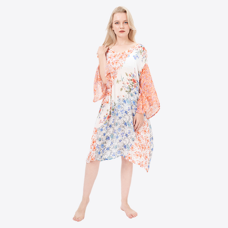 ALLBEST Design Floral Printed Beach Wrap Dress Cover Ups 
