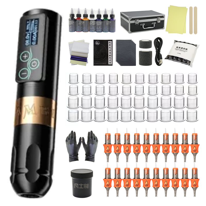 Tattoo pen set motor machine professional cutting thread fog tattoo