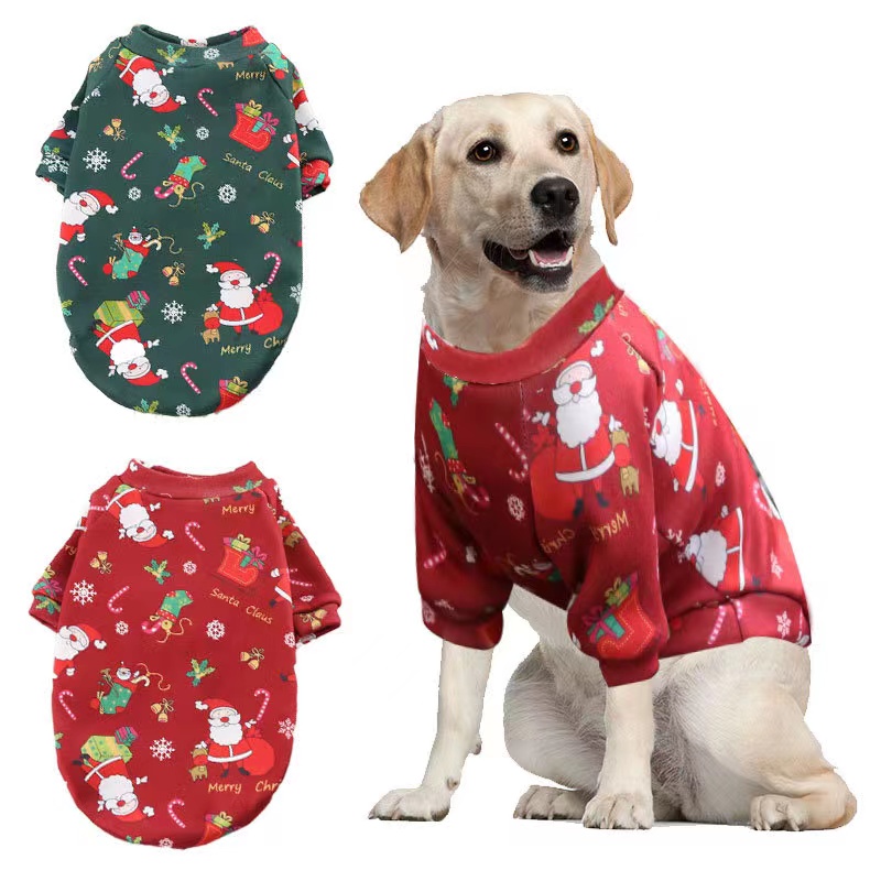 Dog Pajamas Christmas Holiday Dog Onesie Stretchable