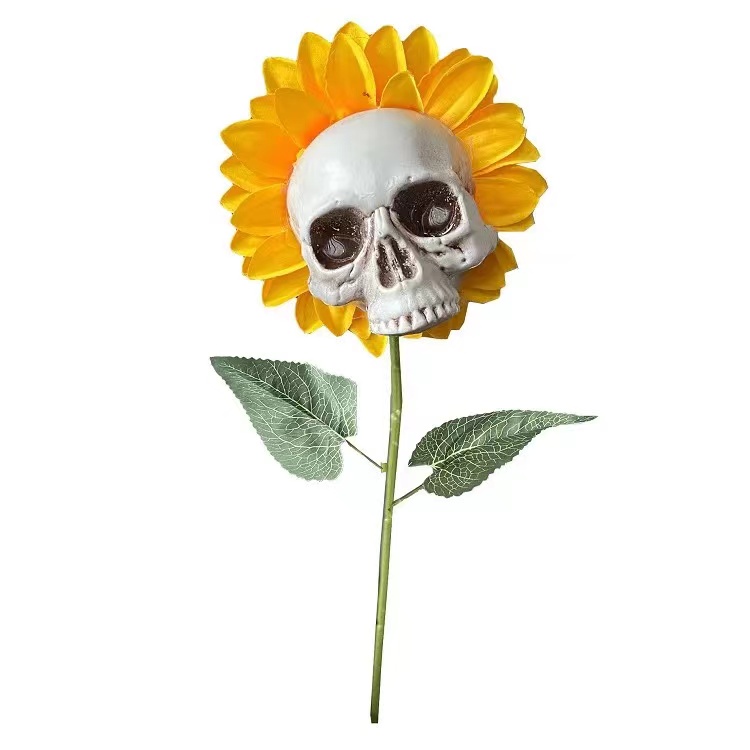 Halloween Sunflower Skull, Halloween Horror Decoration
