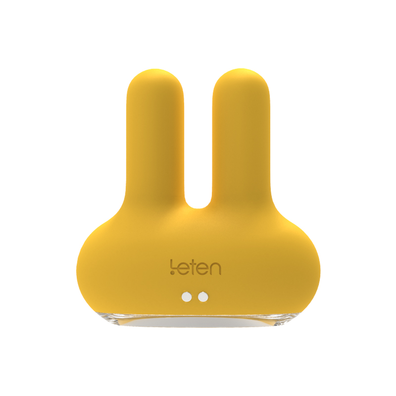 Yellow Mini Rabbit Dual Motor Egg Vibrator for Women with Thick Flexible Rabbit Ears-Lovevib