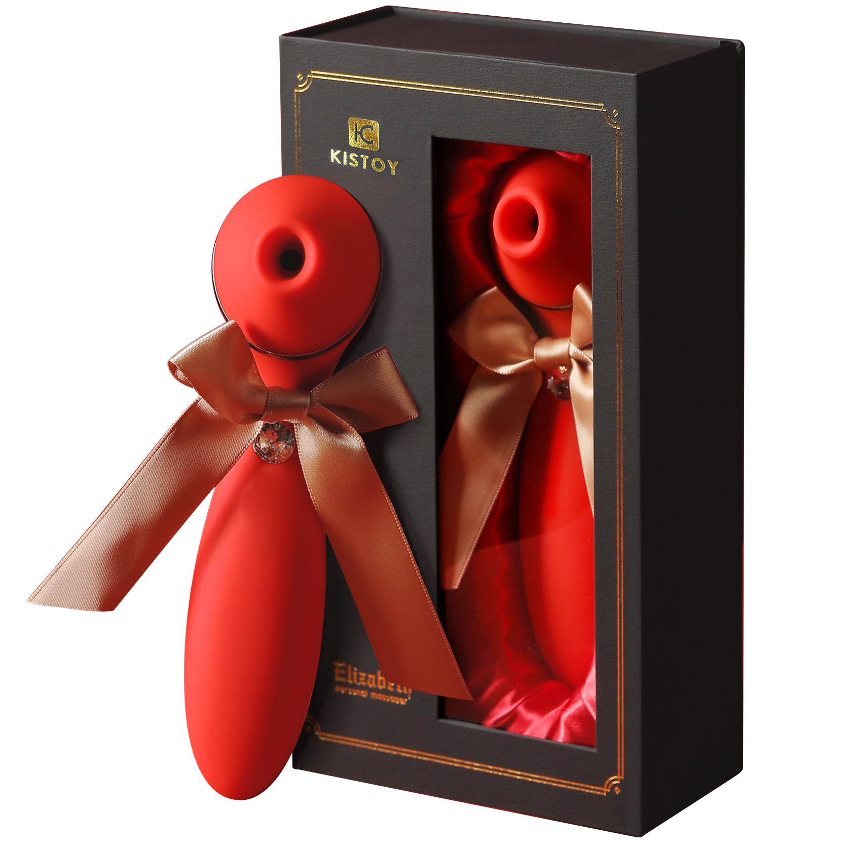 Elizabeth Heated Vibrating Wands for Women Luxuriou Sex Toys with Premium Quality Red-Lovevib