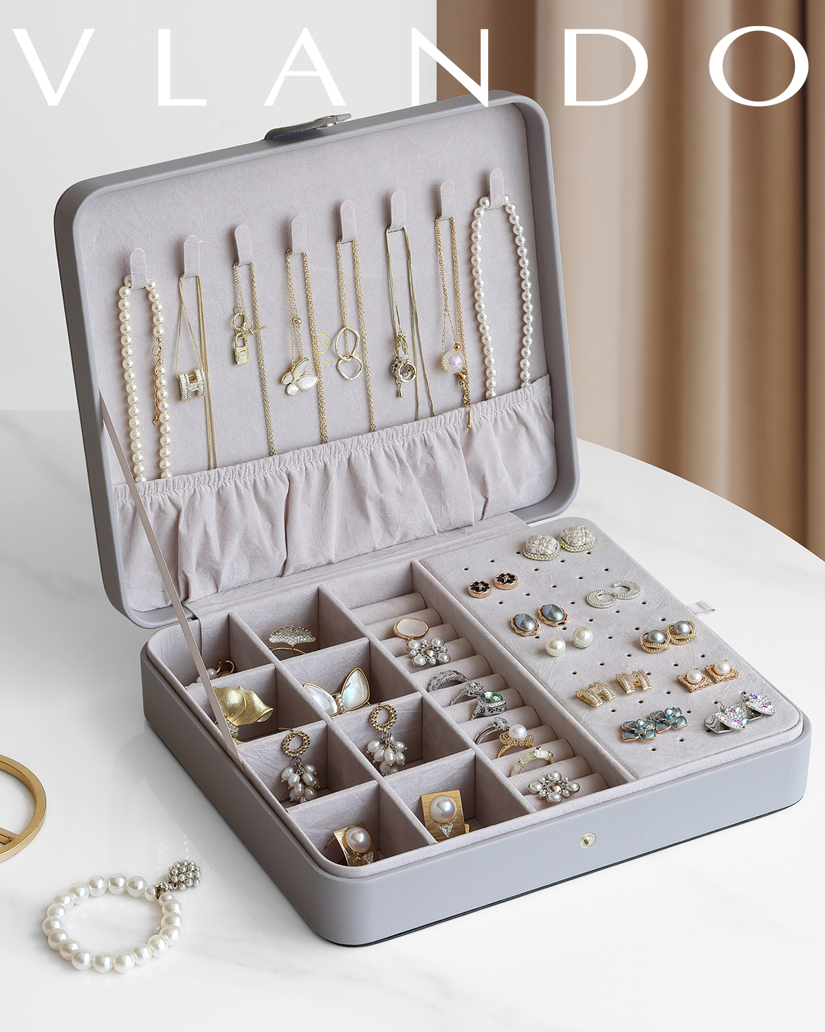 Hairpin treasury 丨 Vlando Jewelry Travel Organizer Case, Jewelry Stora