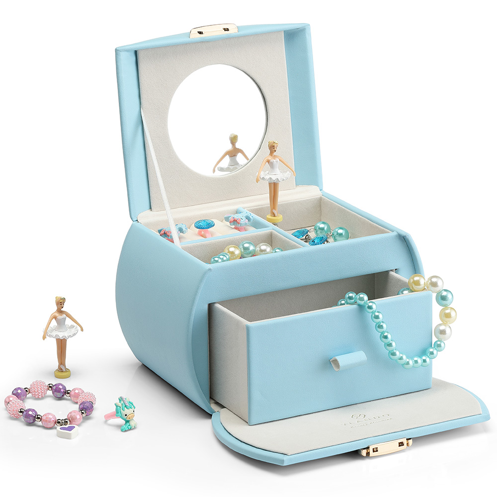 Fabulous Girls Gifts Vlando Princess Style Medium Size Blue Jewelry Box 