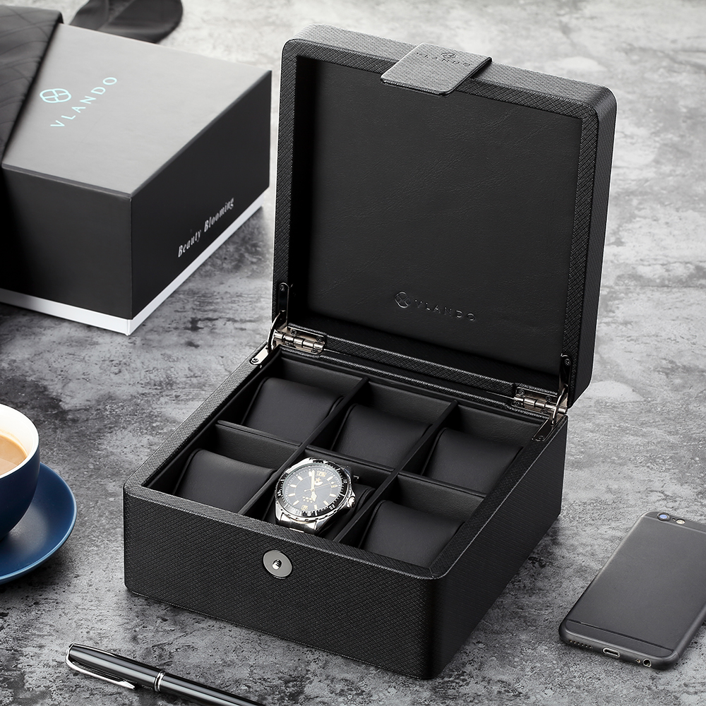 Volta Black Leather Watch Box & Jewelry Storage Box – Watch Box Co.