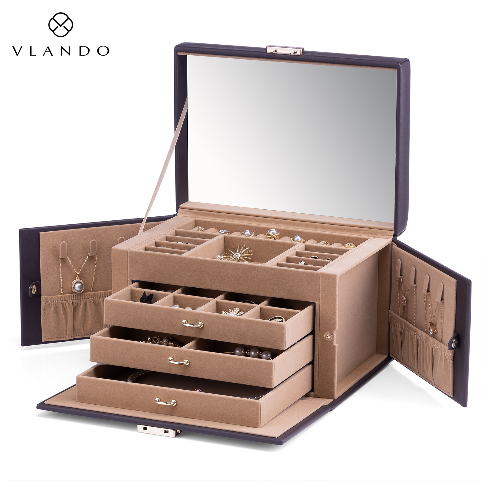 City Beauty 2022 New Style Large Capacity Jewelry Box for Women | VLANDO