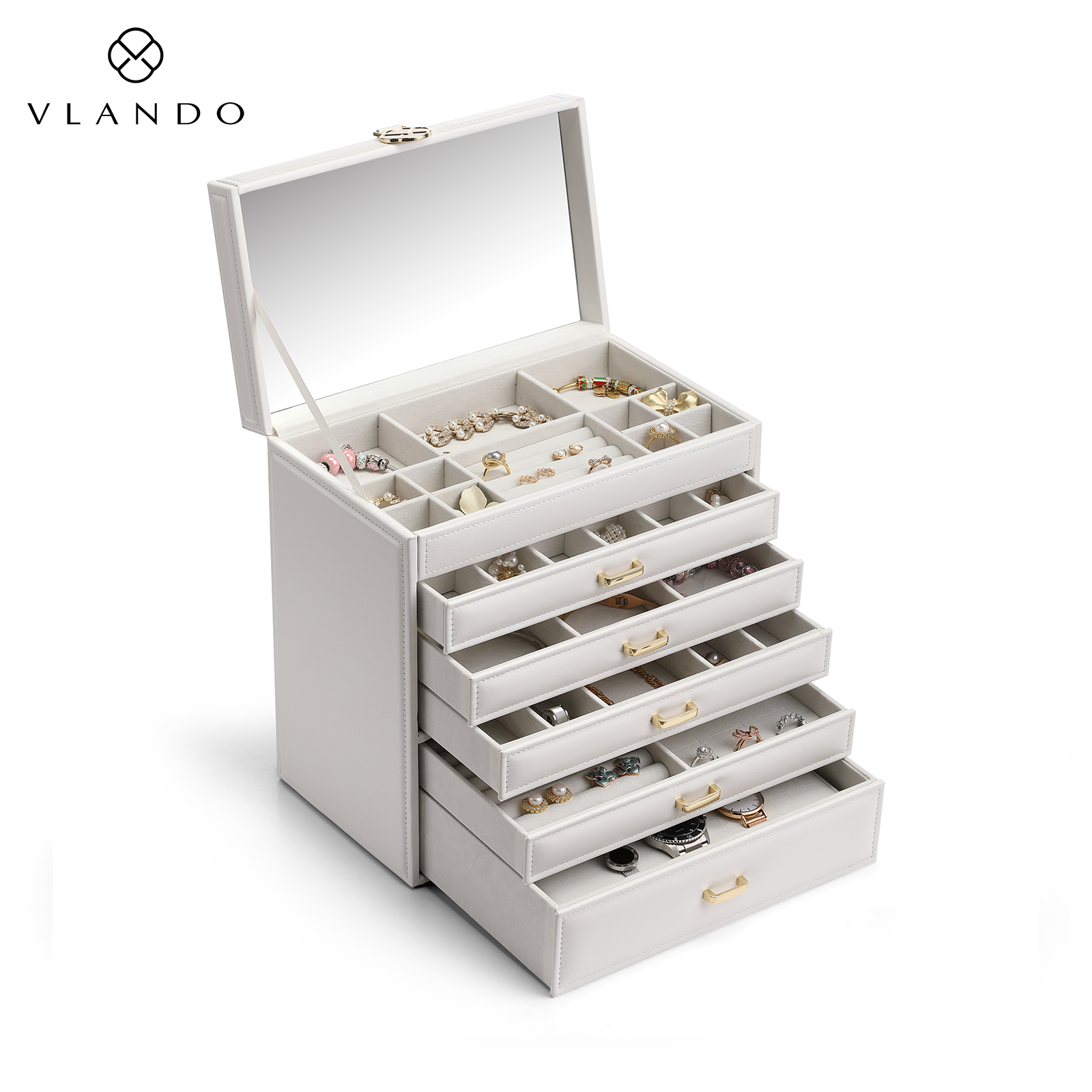 Cloud Realm Large 6 tier Jewelry Box | VLANDO 