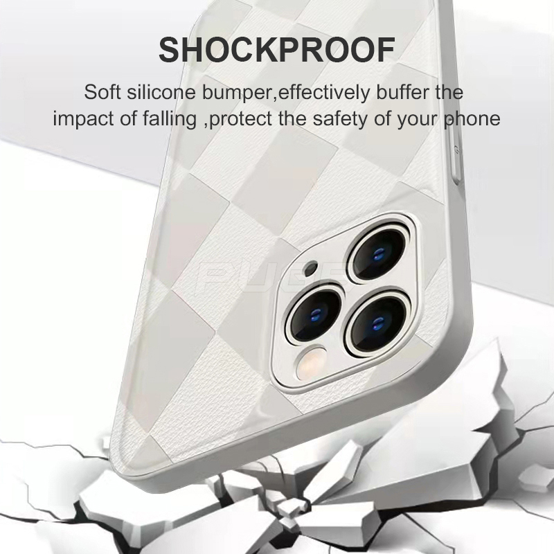 Grid Pattern Soft Frame Case for iPhone