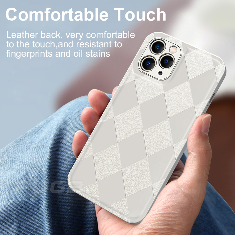 Grid Pattern Soft Frame Case for iPhone