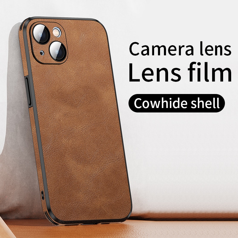 Silicone Leather Lens Protector Case For iPhone