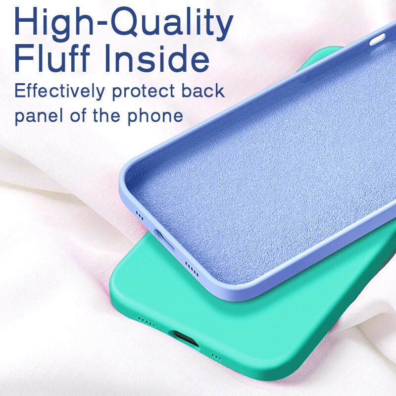 Original Square Liquid Silicone Case For iPhone