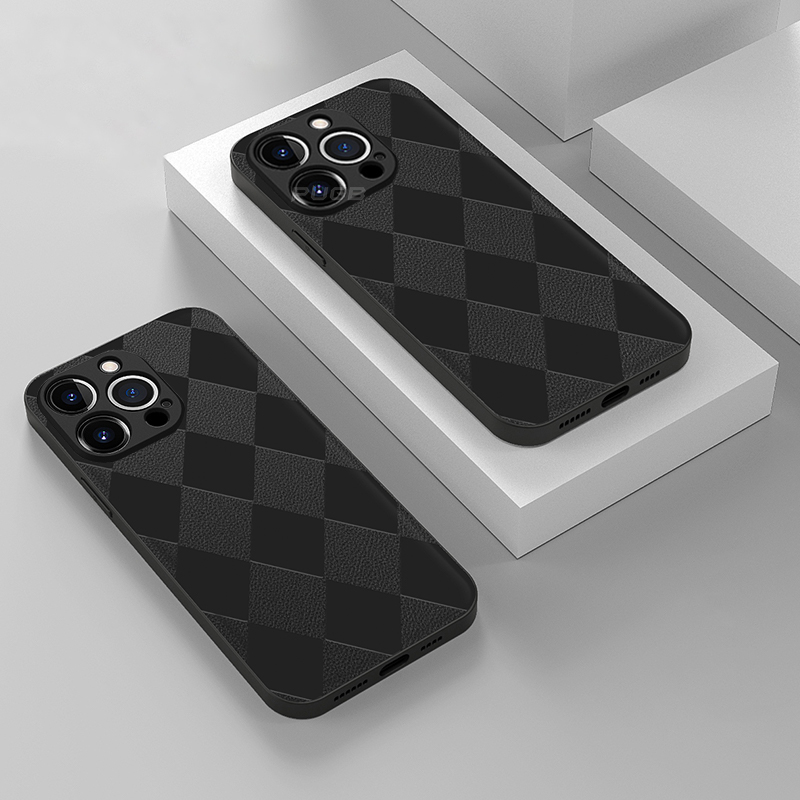 Grid Pattern Soft Frame Case for iPhone