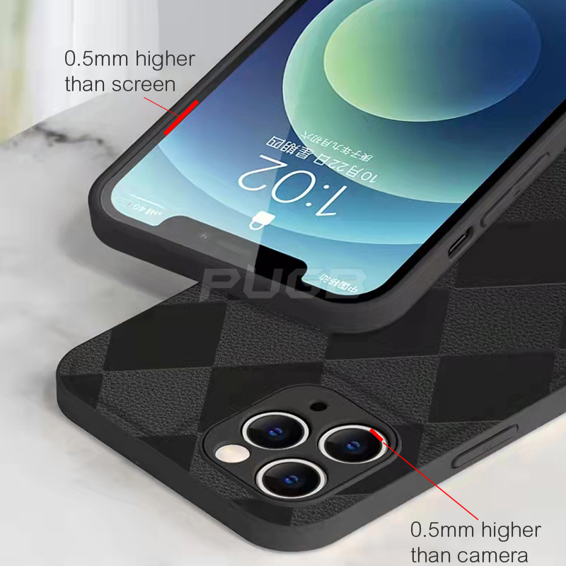 Grid Pattern Soft Frame Case for iPhone