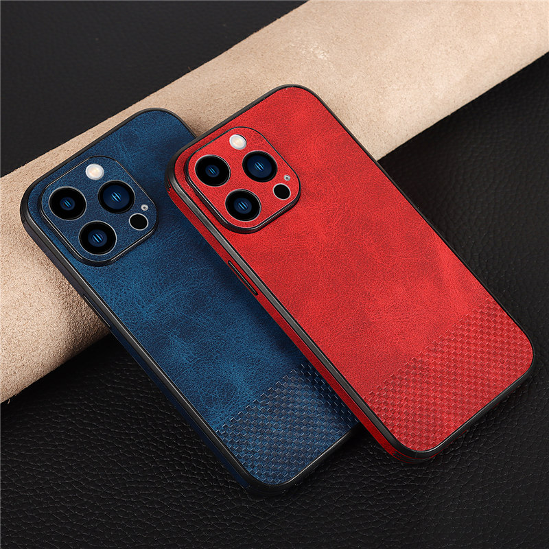 Cowhide Shockproof  Leather Case For iPhone