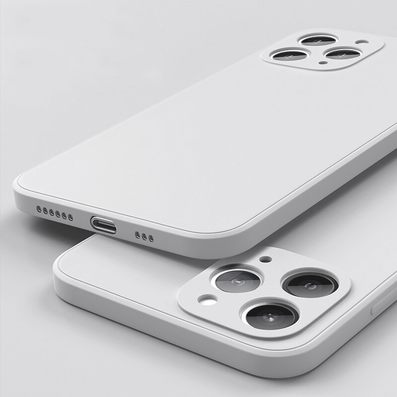 Original Square Liquid Silicone Case For iPhone