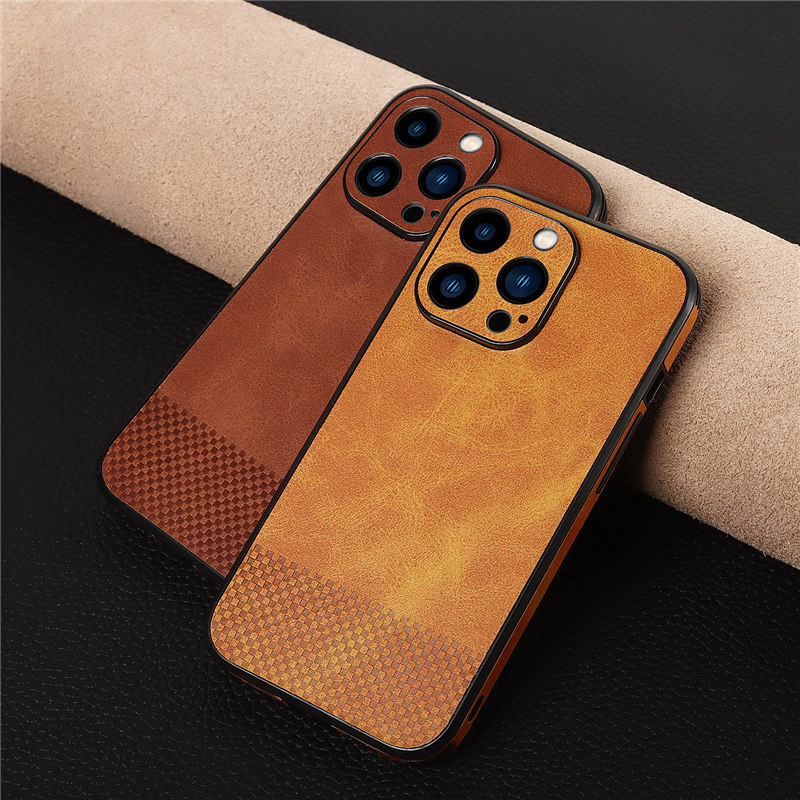 Cowhide Shockproof  Leather Case For iPhone