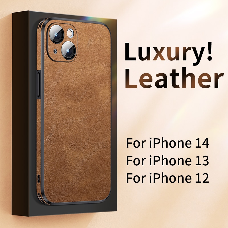 Silicone Leather Lens Protector Case For iPhone