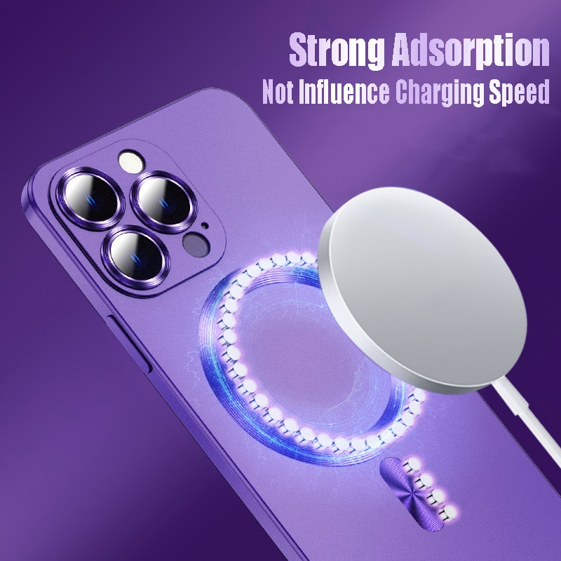 Glass Magnetic Wireless Charging Case for iPhone