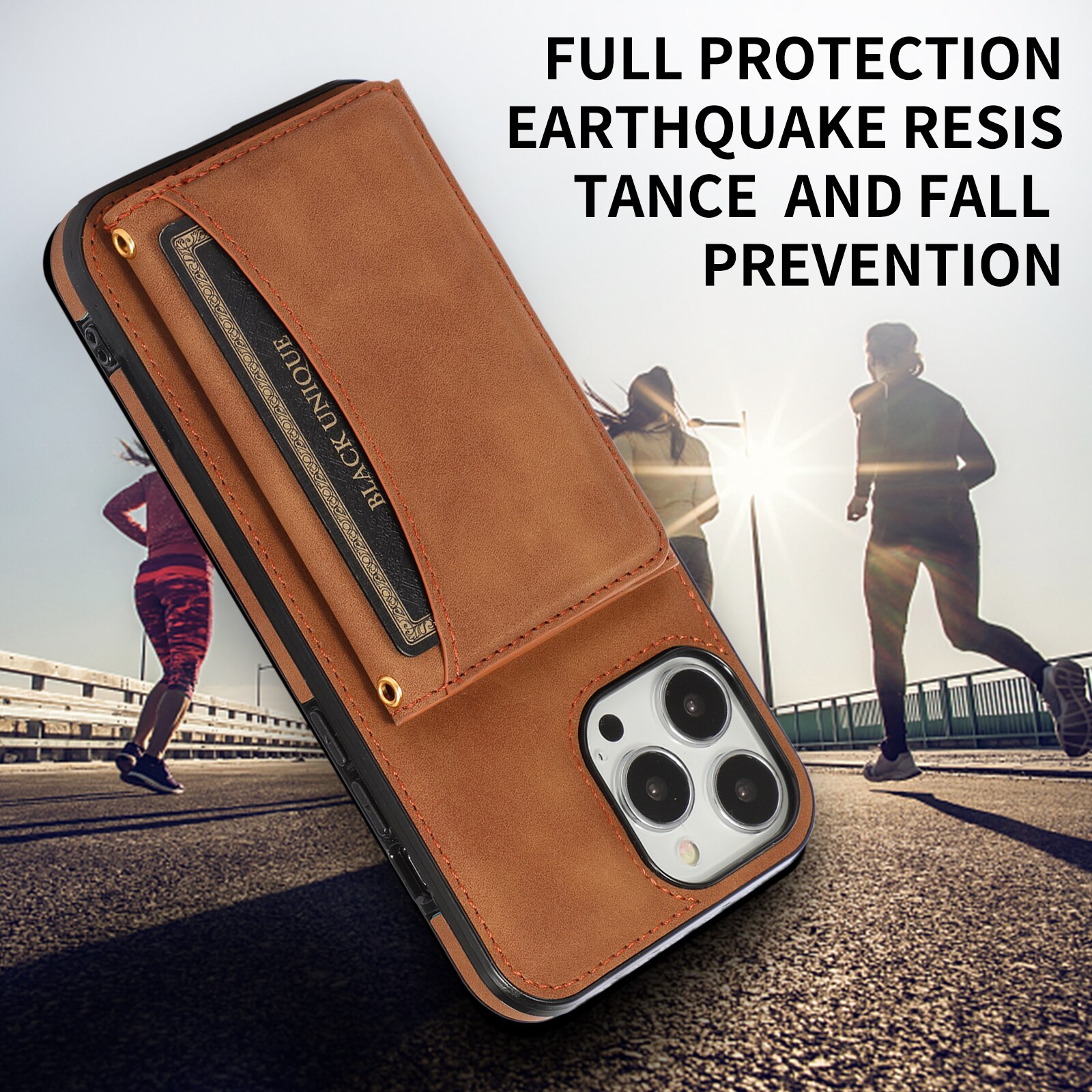 Wallet Leather Cards Holder Case For iPhone