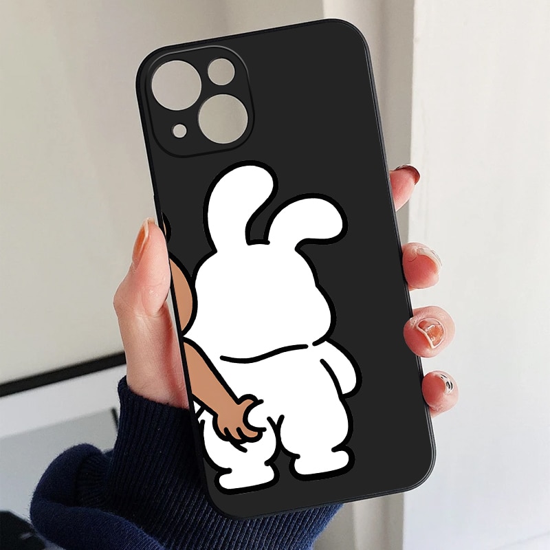 Funny Bear Bunny Couple Case for iPhone