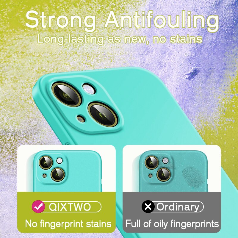 Original Square Liquid Silicone Case For iPhone