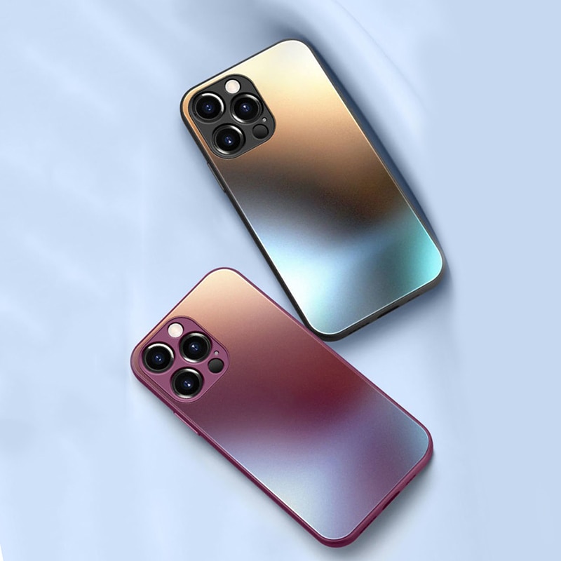 Luxury Frosted Glass Shockproof Case for iPhone