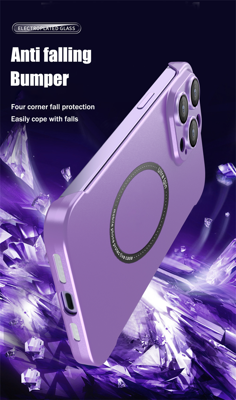 Matte Plating Frameless Hard Case For iPhone