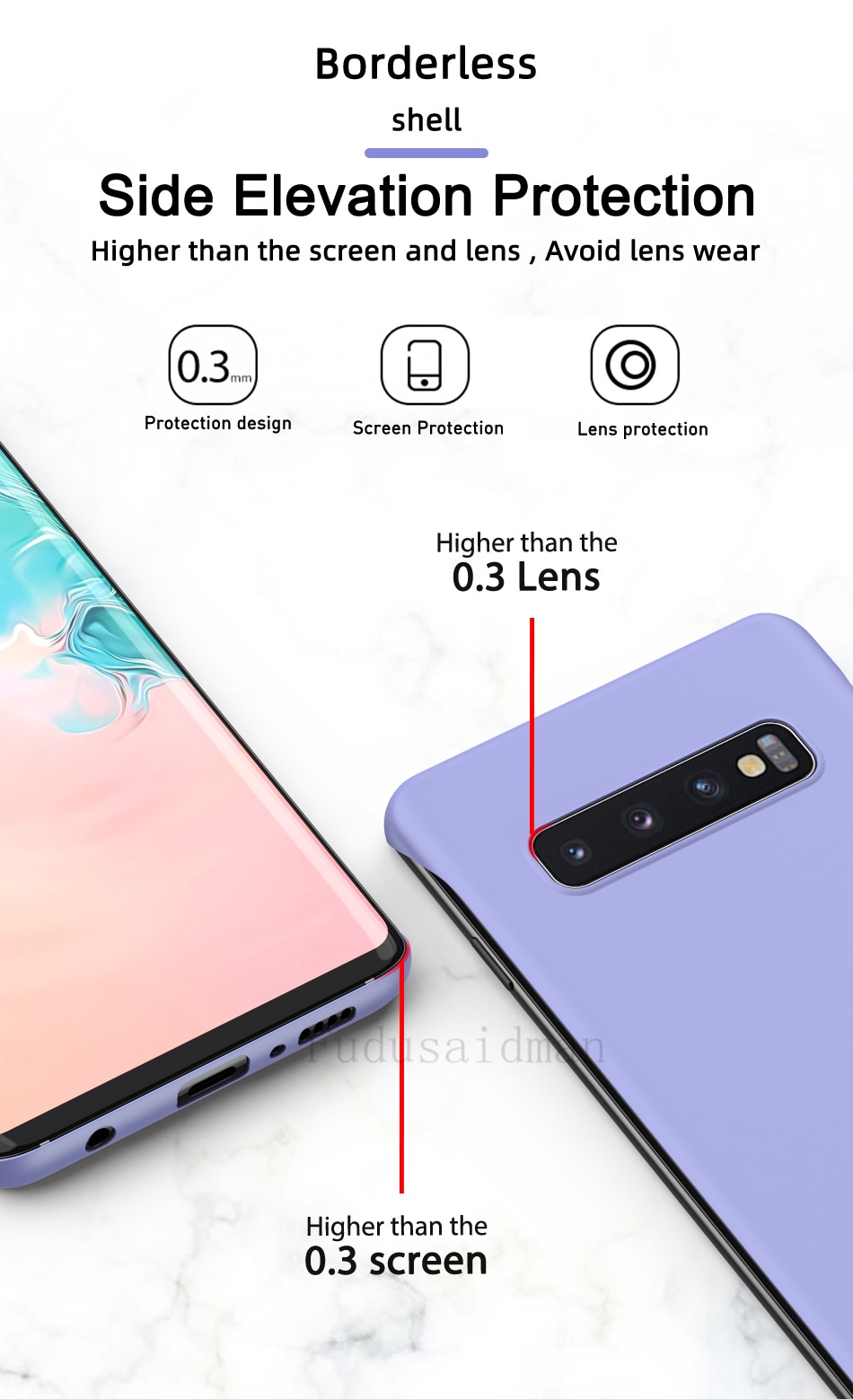 Thin Slim Hard PC Frameless Case For Samsung