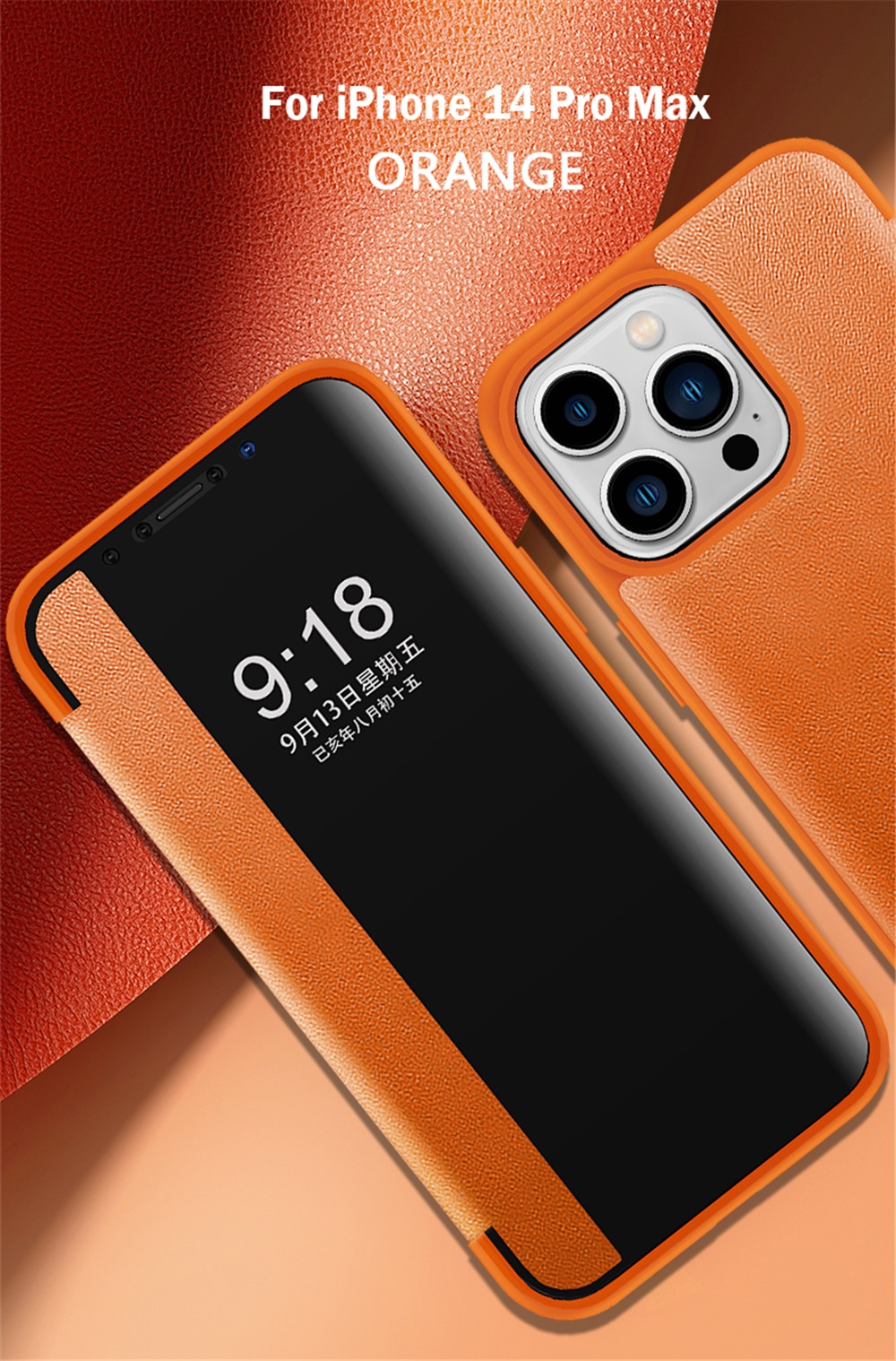 Smart View Flip Business Leather Case For iPhone