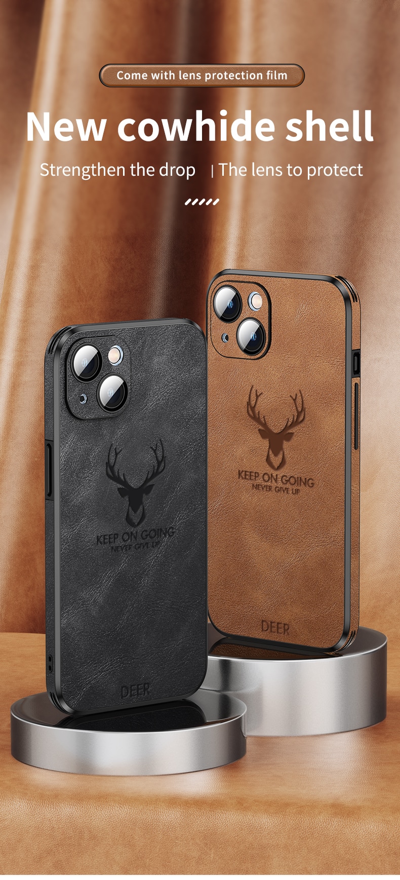 Silicone Deer Camera Protector Case For iPhone
