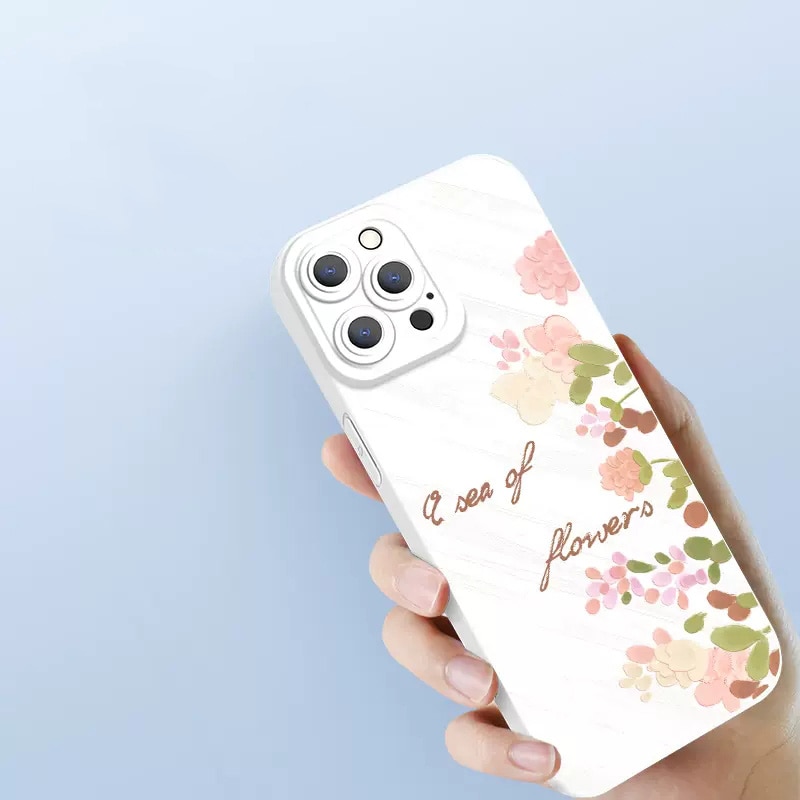 Watercolor Painting Flower Matte Case For iPhone