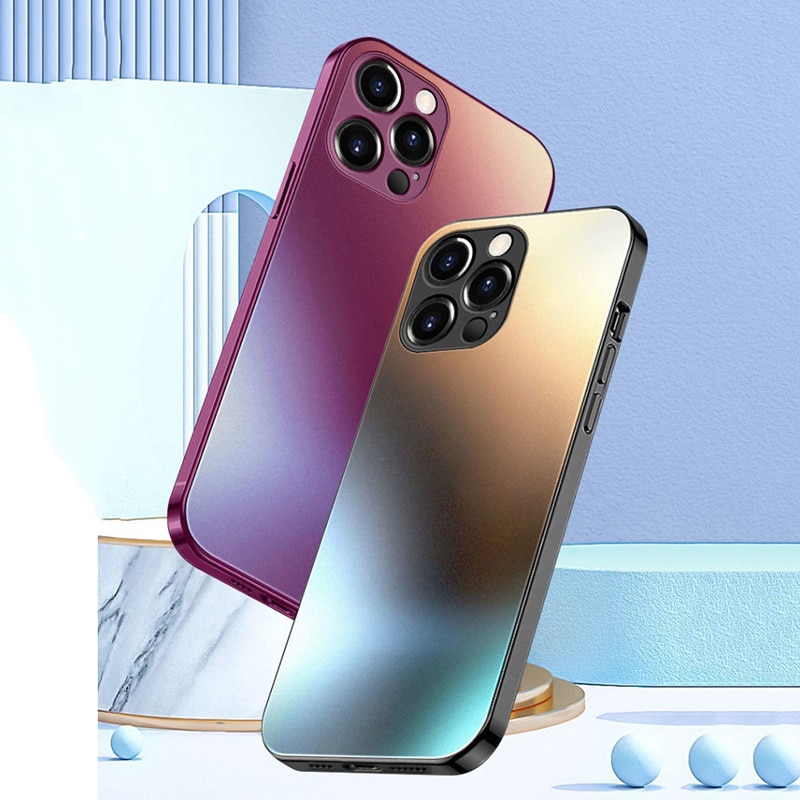 Luxury Frosted Glass Shockproof Case for iPhone