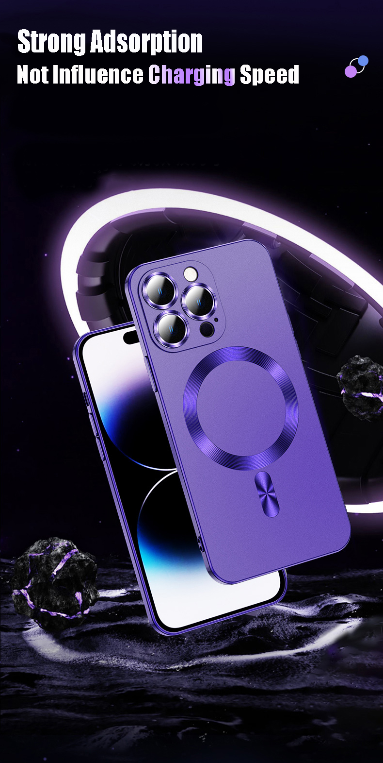 Glass Magnetic Wireless Charging Case for iPhone