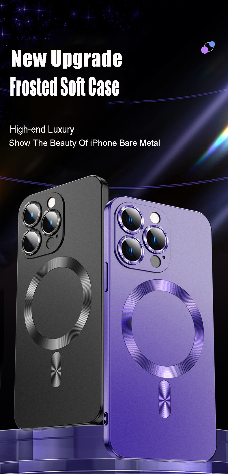 Glass Magnetic Wireless Charging Case for iPhone