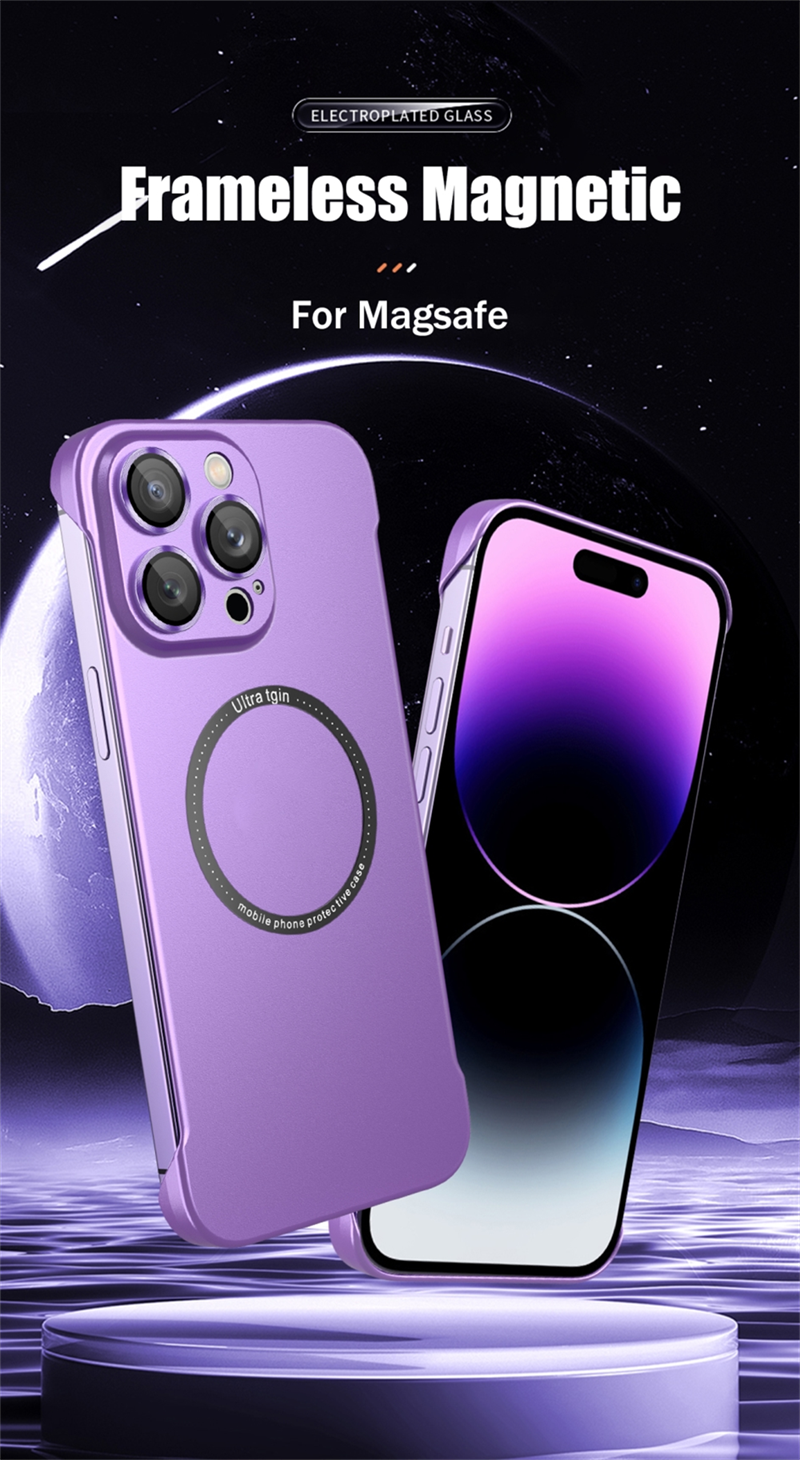 Matte Plating Frameless Hard Case For iPhone