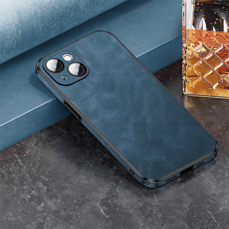 Silicone Leather Lens Protector Case For iPhone