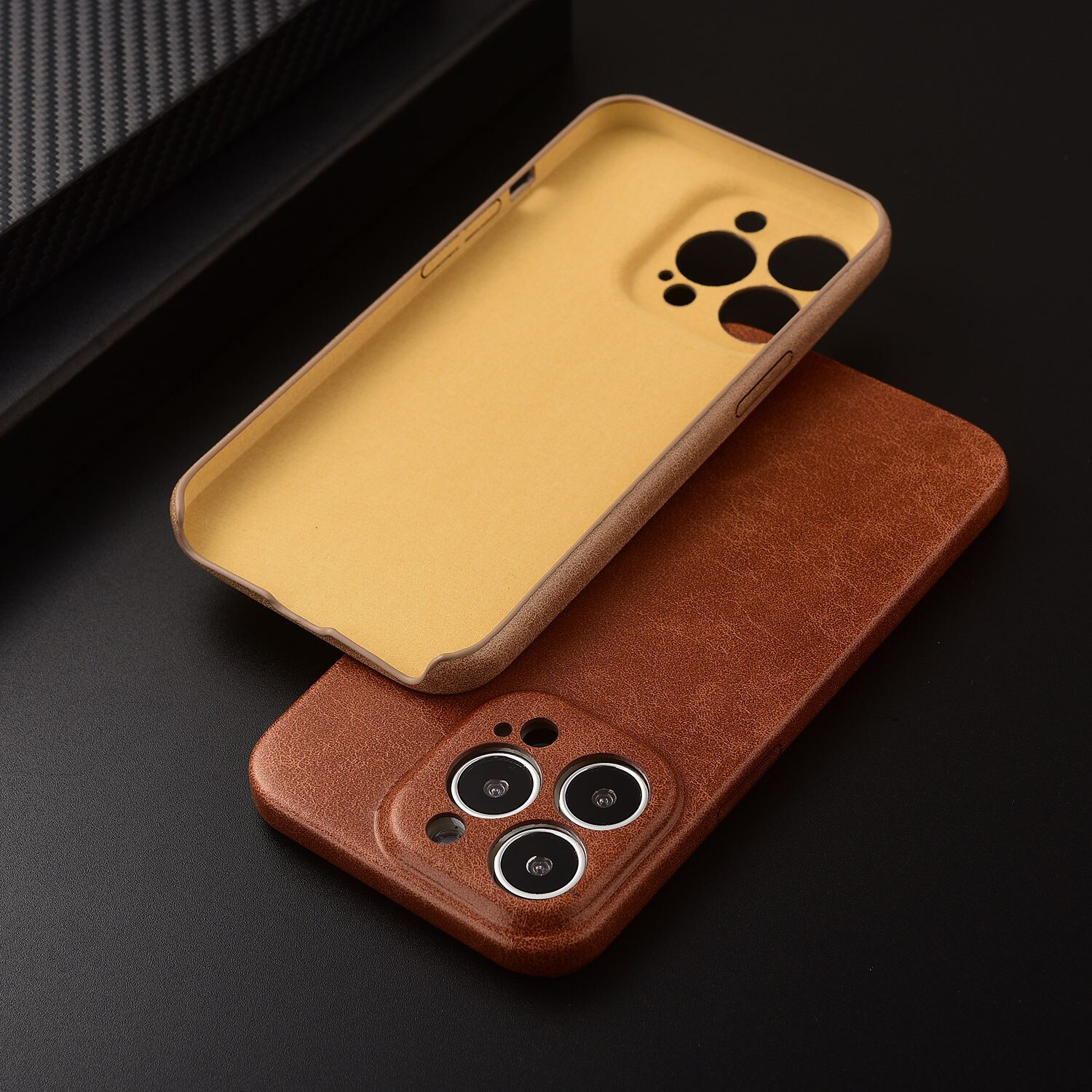 Luxury Frosted Leather Full Case For iPhone