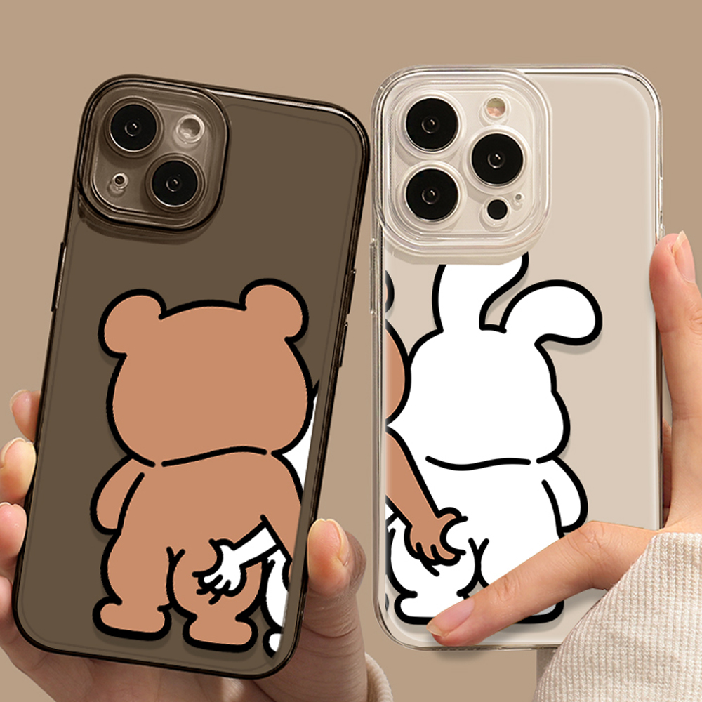 Funny Bear Bunny Couple Case for iPhone