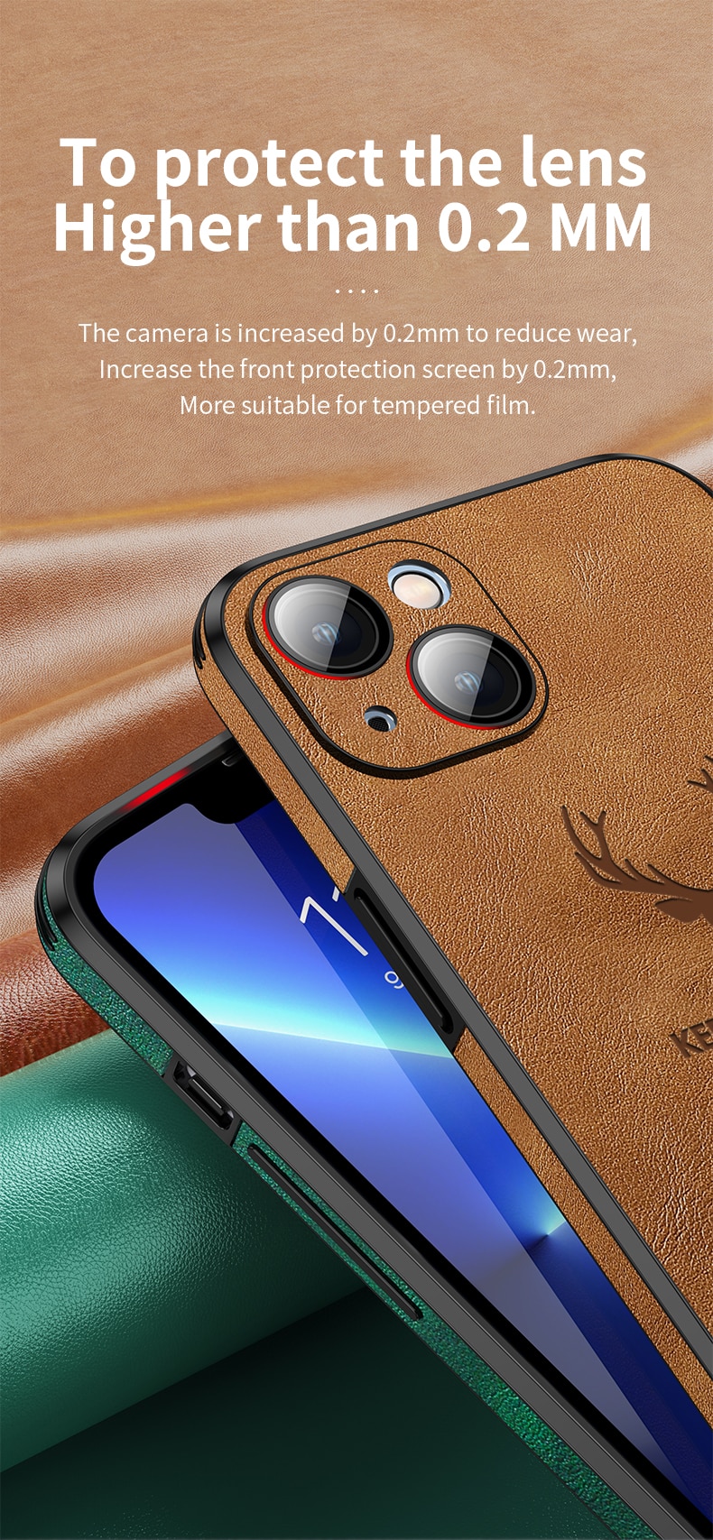 Silicone Deer Camera Protector Case For iPhone