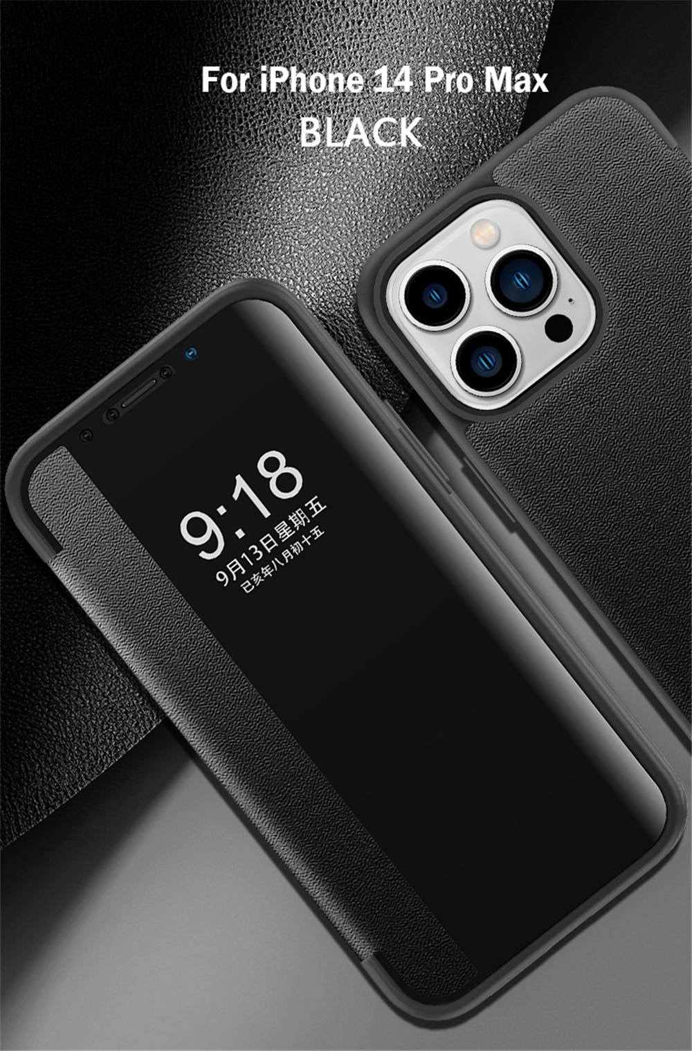 Smart View Flip Business Leather Case For iPhone