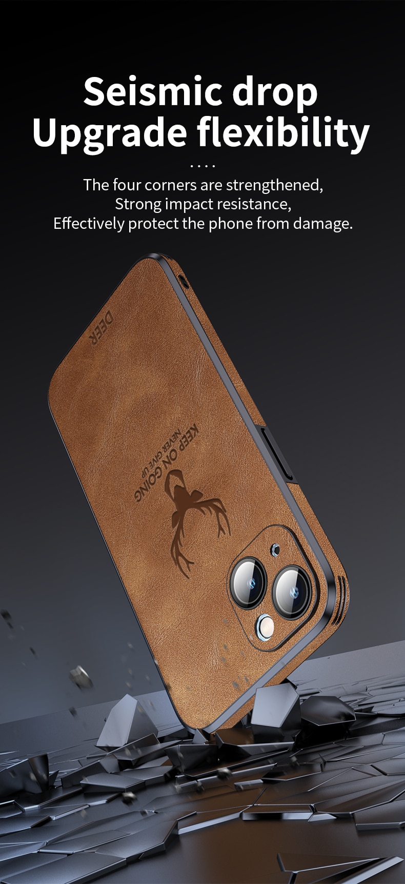 Silicone Deer Camera Protector Case For iPhone